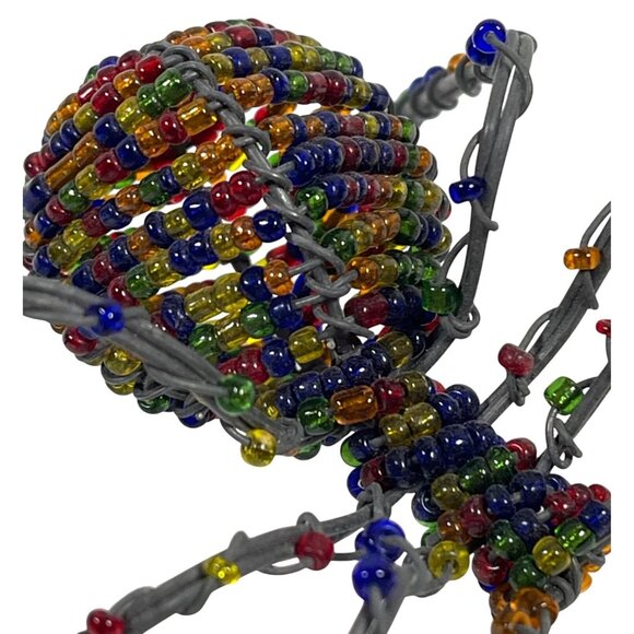 Tarantula Spider African Art Handmade Blue Multicolor Beaded Wire South Africa - Picture 4 of 11